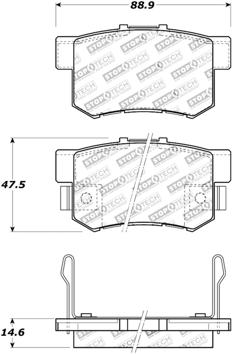 StopTech Street Touring 08-10 Honda Accord EX/EX-L Coupe Rear Brake Pads