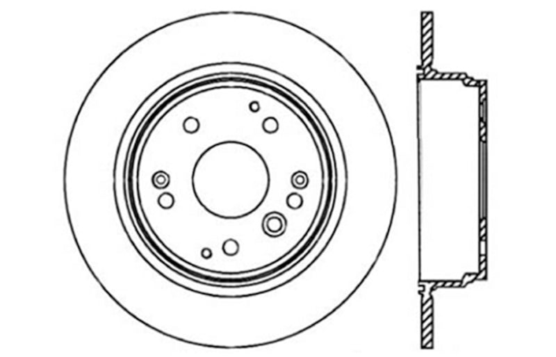 StopTech 04-08 Acura TL / 03-09 Honda Element Slotted & Drilled Right Rear Rotor
